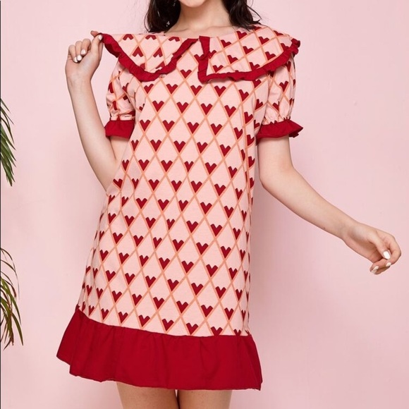 Other - New Pink Collar Nightgown with Red Heart